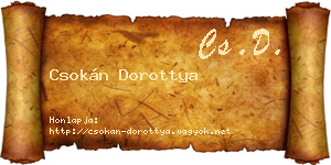 Csokán Dorottya névjegykártya